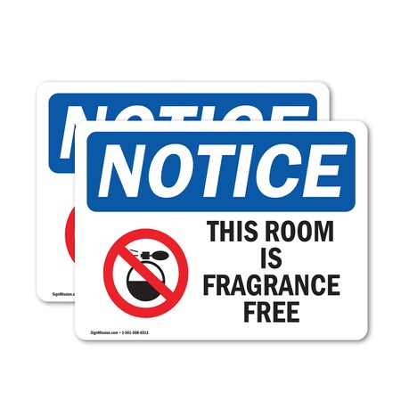 Signmission This Room Is Fragrance Free Sign With Symbol, 18 in W x Rectangle, Vinyl Decal OS-2PACK-NS-D-1218-L-18656